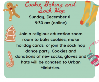 R.E. Cookie Baking and Sock Hop 